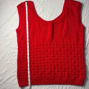 Red Ribbed Sleeveless Tank Top